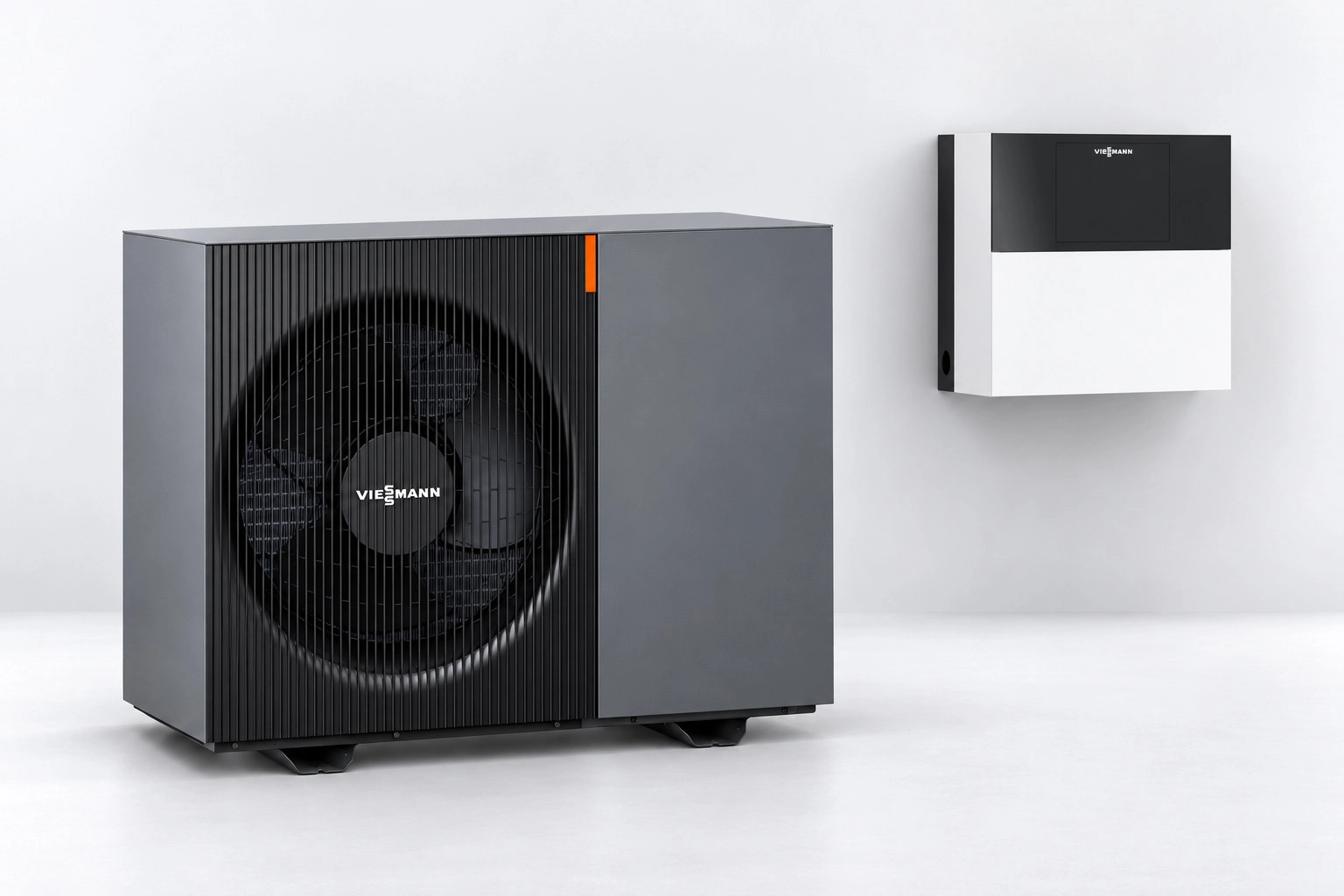 Pompa ciepła Viessmann Vitocal 200-A intelligent energy Controller — jednostka zewnętrzna i moduł sterujący IDU Controller.